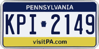 PA license plate KPI2149