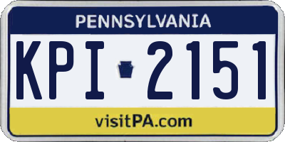 PA license plate KPI2151