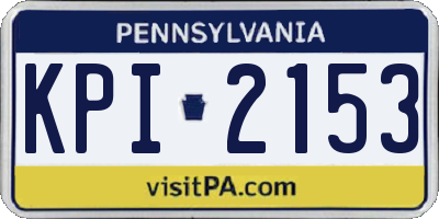 PA license plate KPI2153