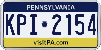 PA license plate KPI2154