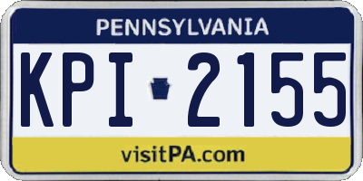PA license plate KPI2155