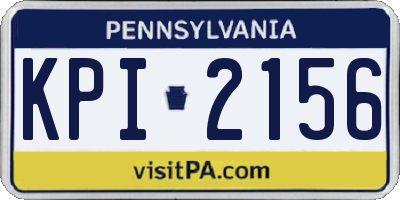 PA license plate KPI2156