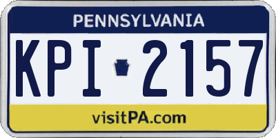 PA license plate KPI2157
