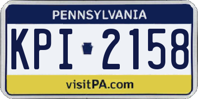 PA license plate KPI2158