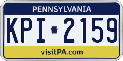 PA license plate KPI2159