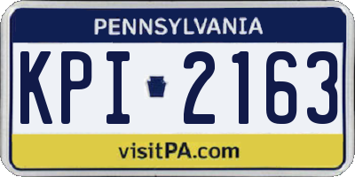 PA license plate KPI2163