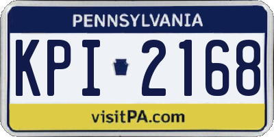 PA license plate KPI2168
