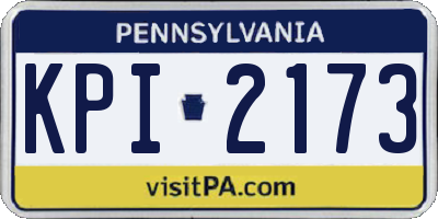 PA license plate KPI2173