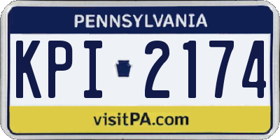 PA license plate KPI2174