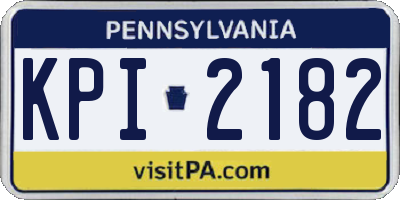 PA license plate KPI2182