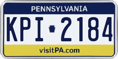 PA license plate KPI2184