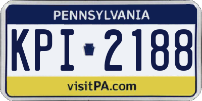 PA license plate KPI2188