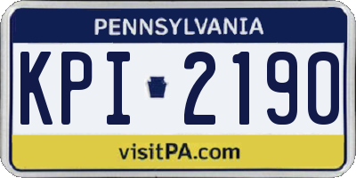 PA license plate KPI2190