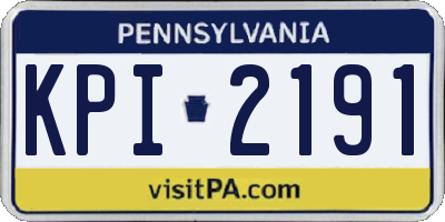 PA license plate KPI2191