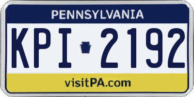 PA license plate KPI2192