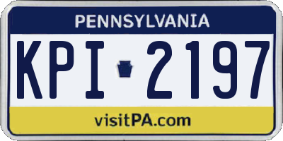 PA license plate KPI2197