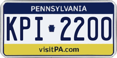 PA license plate KPI2200