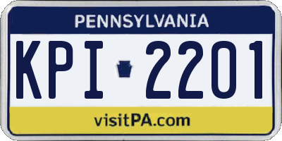 PA license plate KPI2201