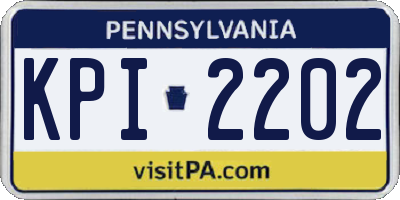 PA license plate KPI2202