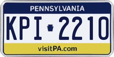 PA license plate KPI2210