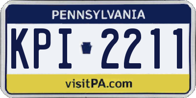PA license plate KPI2211