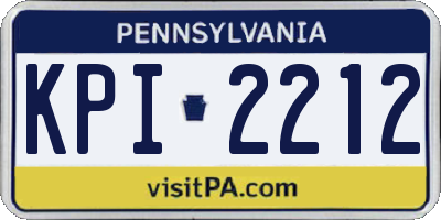 PA license plate KPI2212
