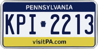 PA license plate KPI2213
