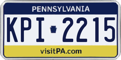 PA license plate KPI2215