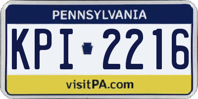 PA license plate KPI2216