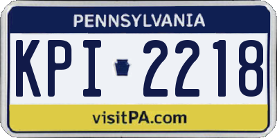 PA license plate KPI2218