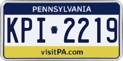 PA license plate KPI2219