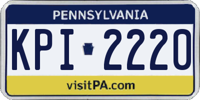 PA license plate KPI2220