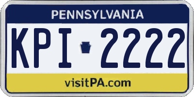 PA license plate KPI2222