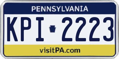 PA license plate KPI2223