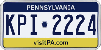 PA license plate KPI2224