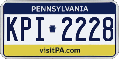 PA license plate KPI2228