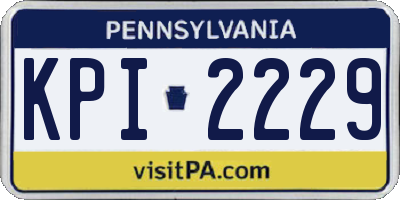 PA license plate KPI2229