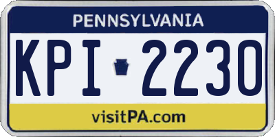 PA license plate KPI2230