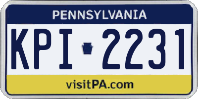 PA license plate KPI2231
