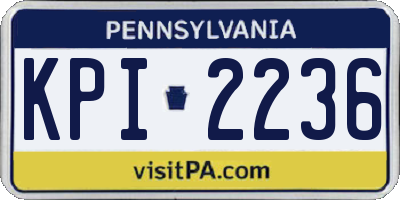 PA license plate KPI2236