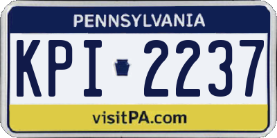 PA license plate KPI2237