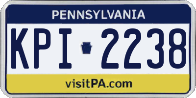 PA license plate KPI2238