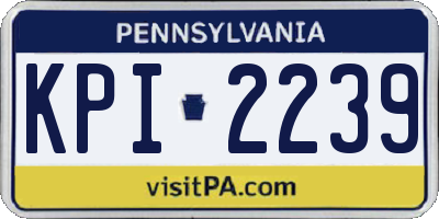PA license plate KPI2239