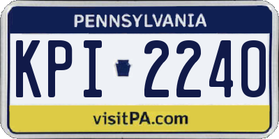 PA license plate KPI2240