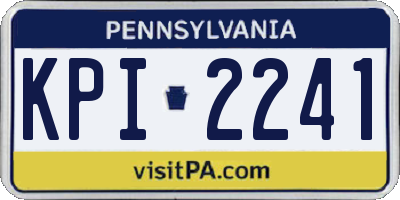PA license plate KPI2241