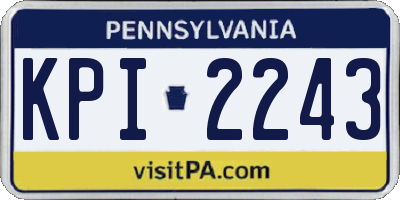 PA license plate KPI2243