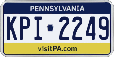 PA license plate KPI2249