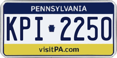 PA license plate KPI2250