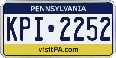 PA license plate KPI2252