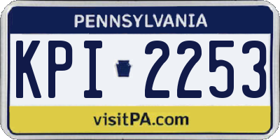 PA license plate KPI2253